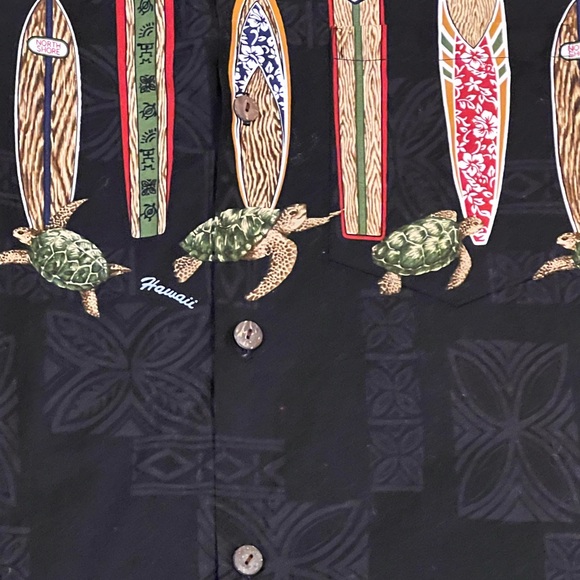 ROYAL HAWAIIAN CREATIONS button down short sleeve shirt small surfboard turtles - Picture 5 of 7